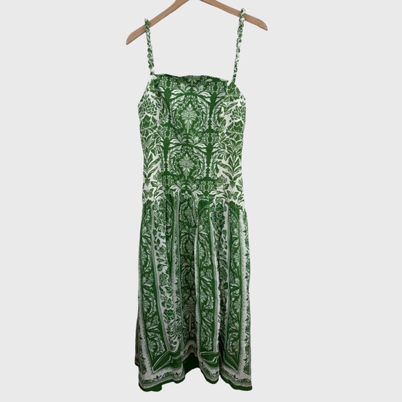 Farm Rio NWT Green Floral Tapestry Linen Midi Dress Size XL - Picture 2 of 10